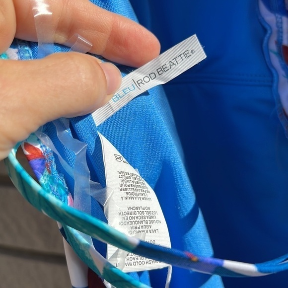 Bleu Rod Beattie Ruffle Lattice Plunge One Piece Swimsuit Sz 8 - Picture 12 of 13